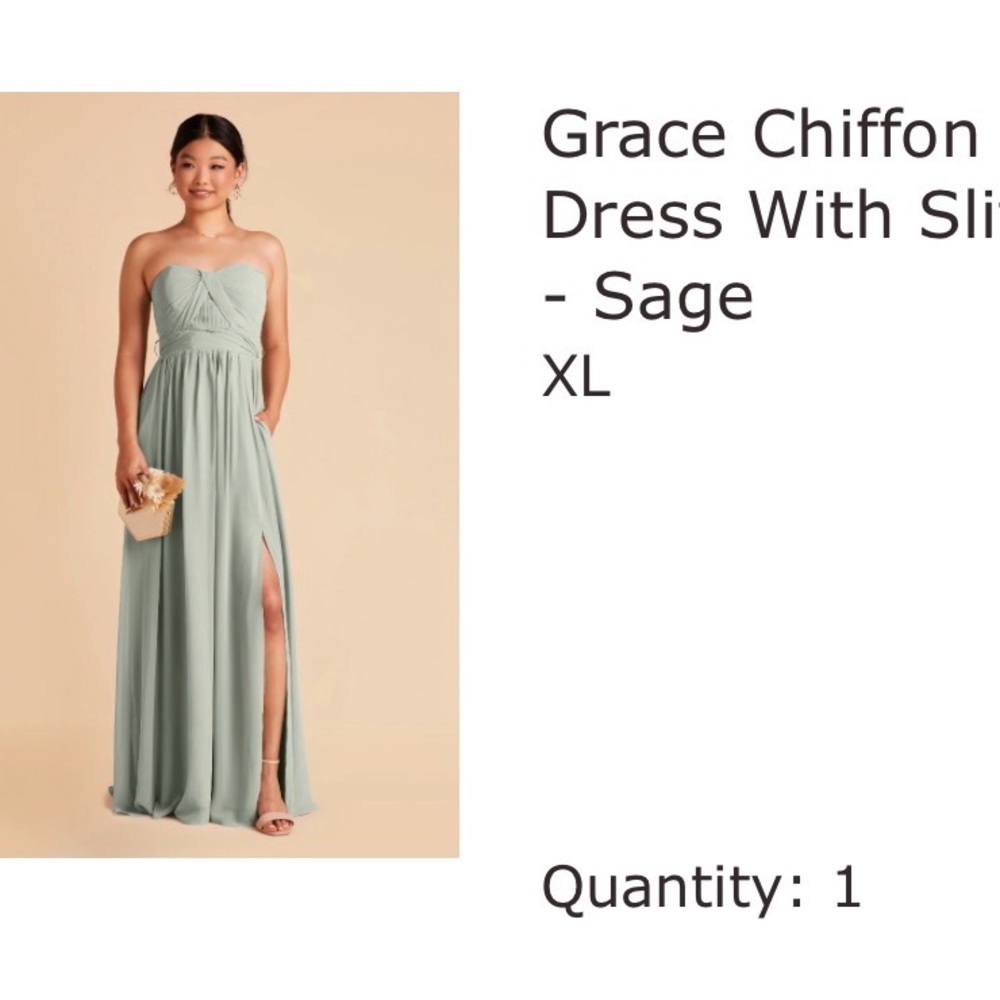 Birdy Grey Strapless Chiffon Dress - Sage